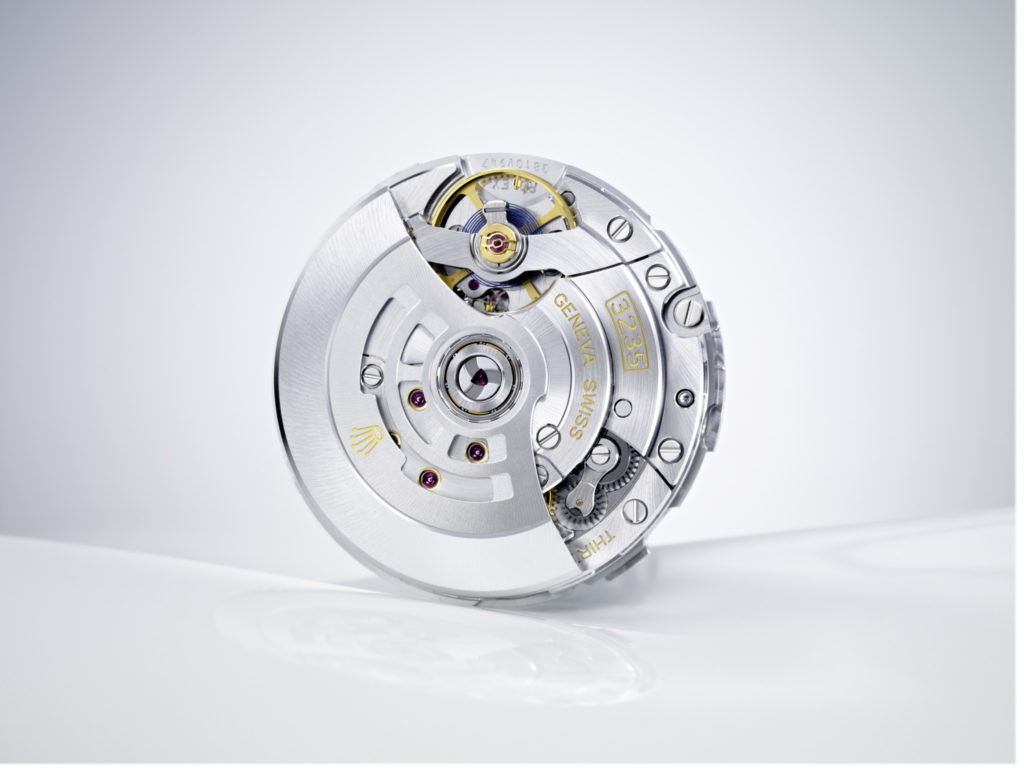 A rear view of the 3235, whose highly efficient winding comes courtesy of a rotor turning on ball bearings.
