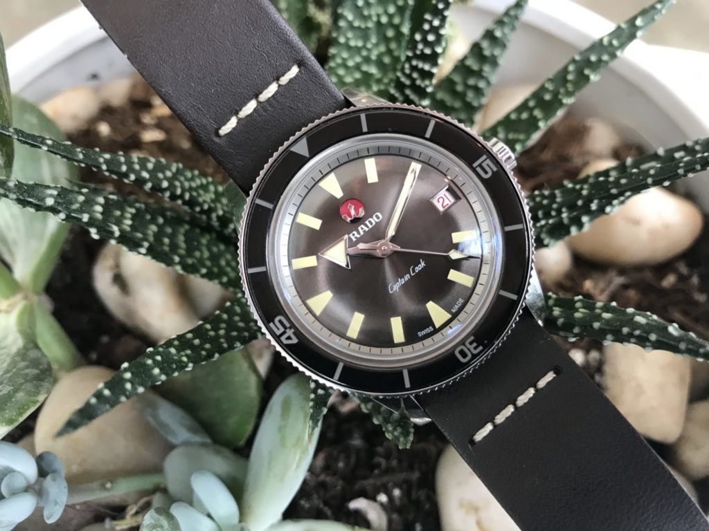 rado captain cook on wrist